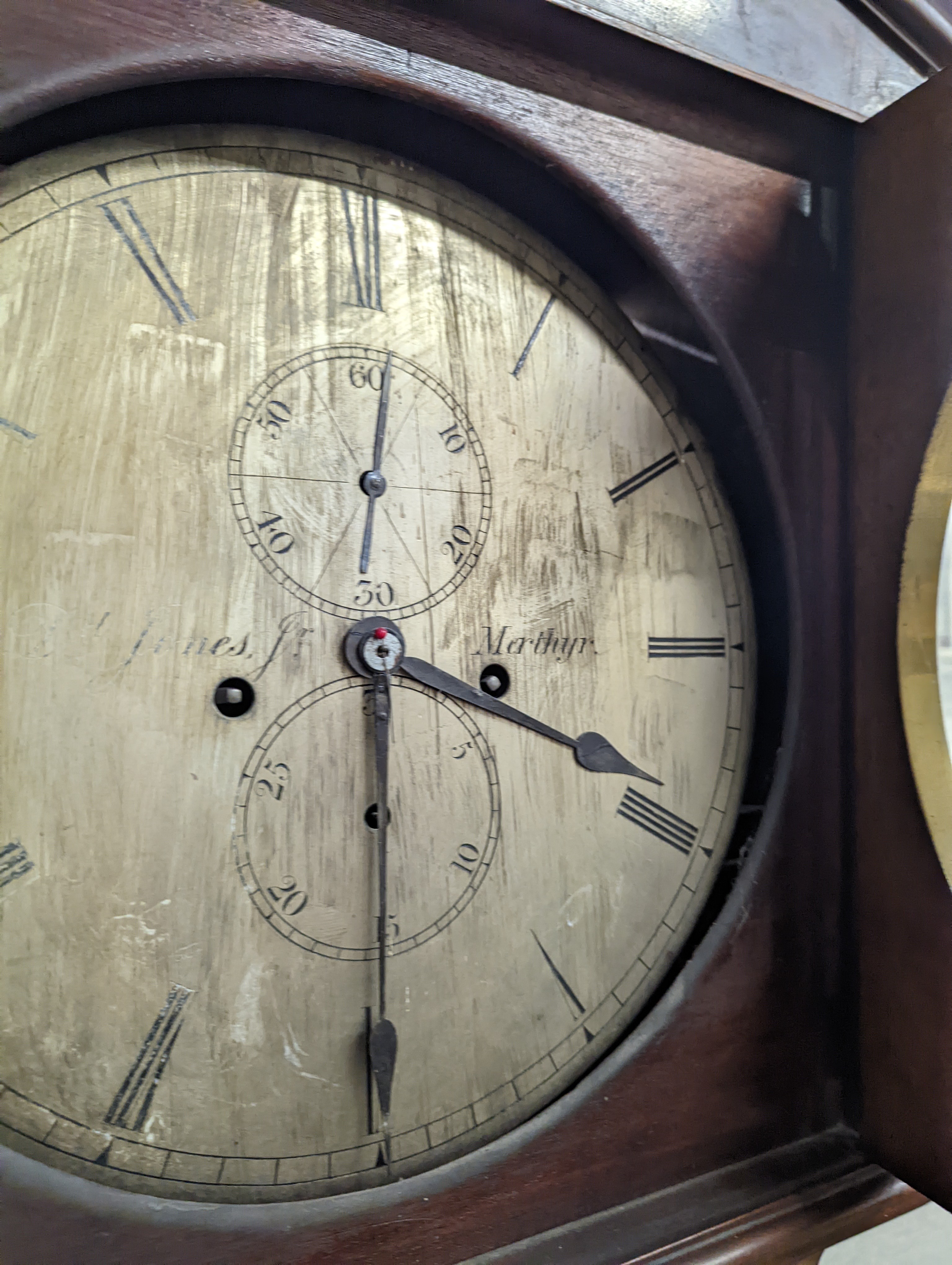 An early 19th century mahogany cased eight day longcase clock by D. Jones, Merthyr, height 211cm